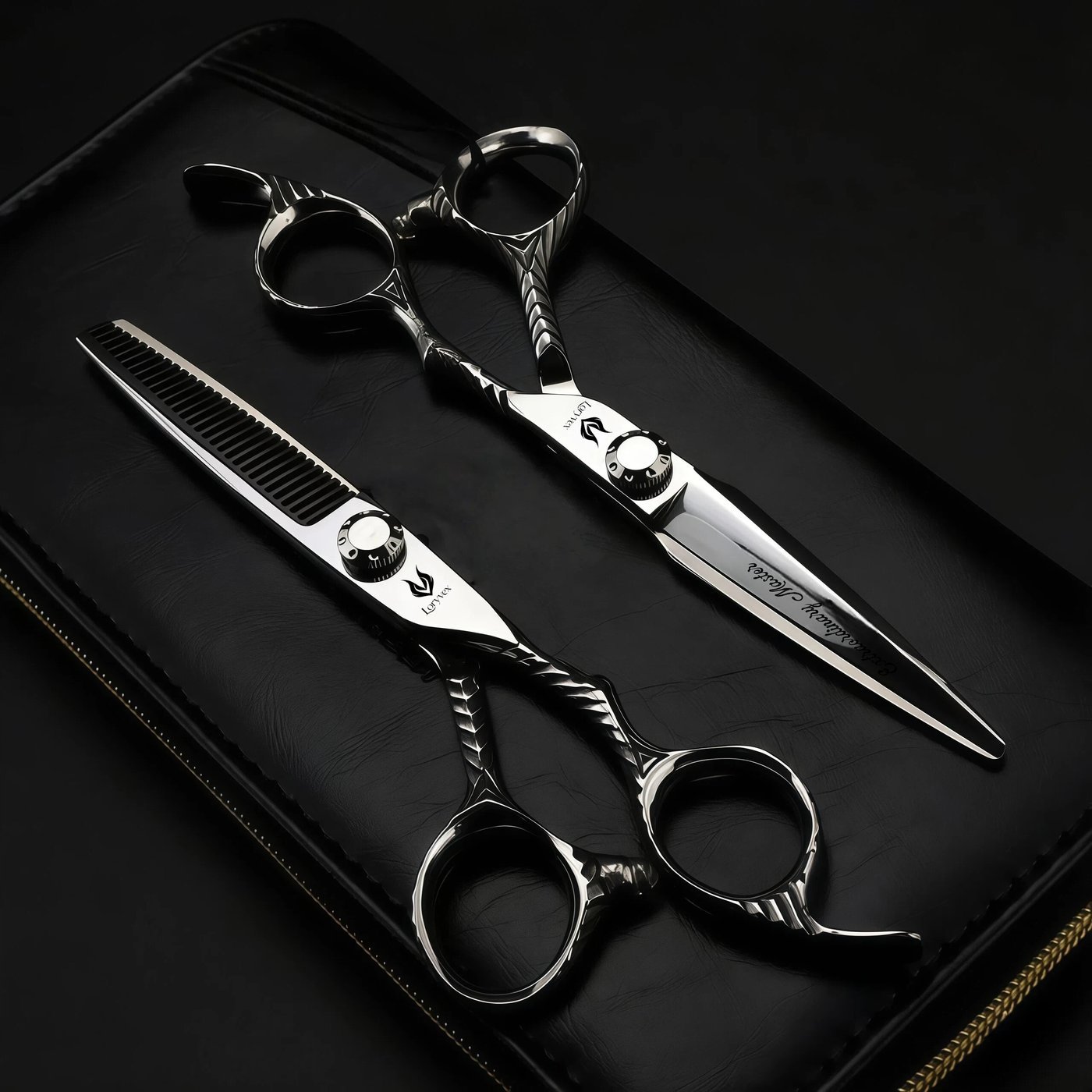 Dark Sculpted Handle Scissors Set