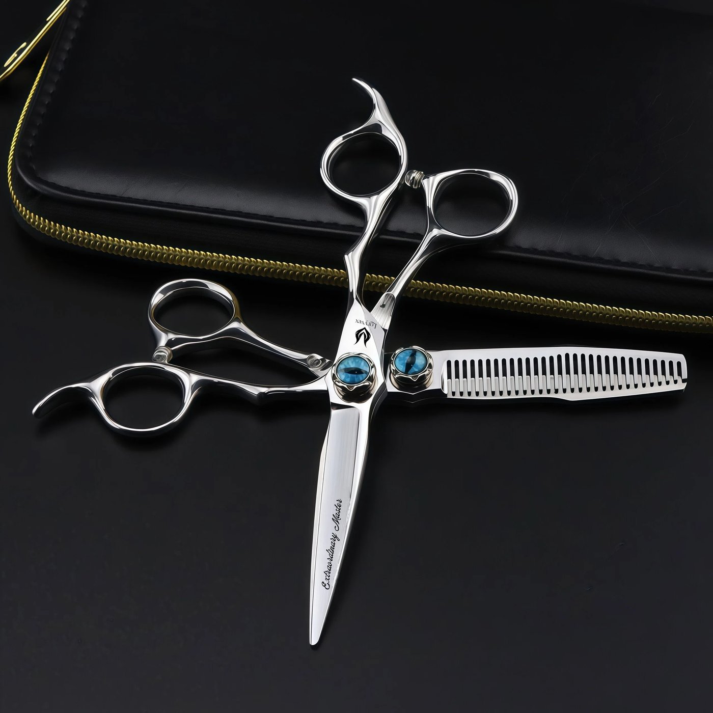 Blue Accent Silver Scissors Set — 3