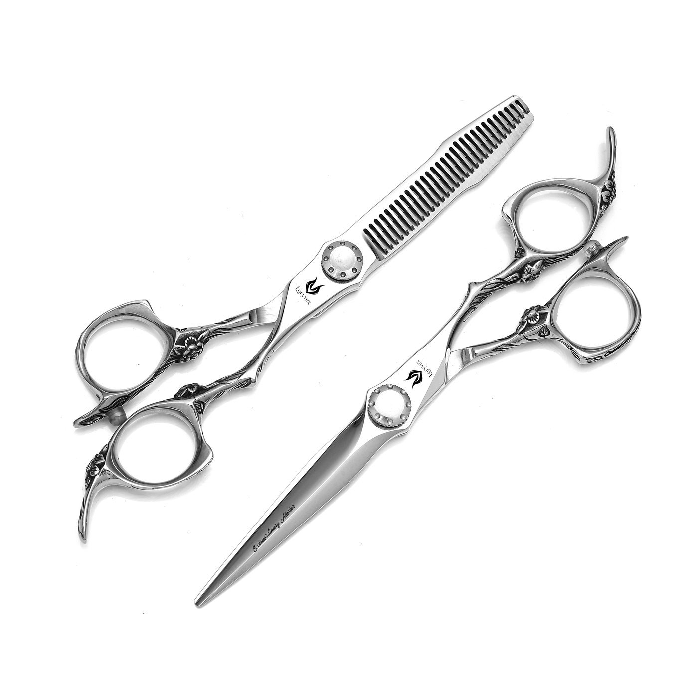 Sculpted Grip Silver Scissors Set