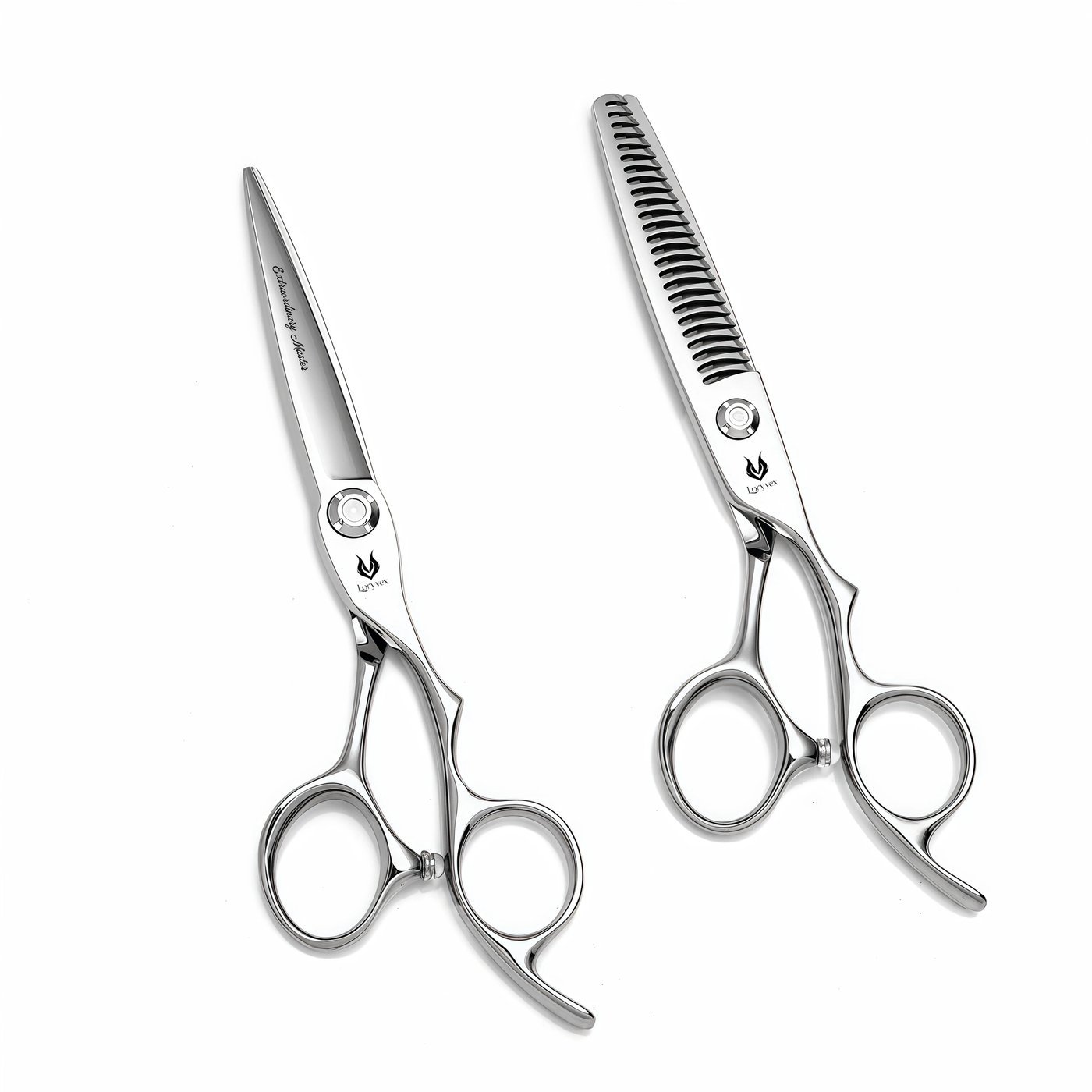 Streamlined Silver Scissors Set