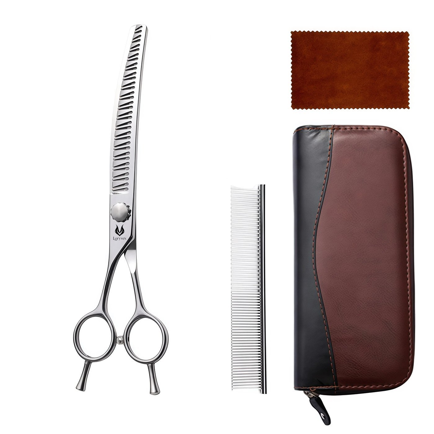 Curved Grooming Thinning Scissors — 2