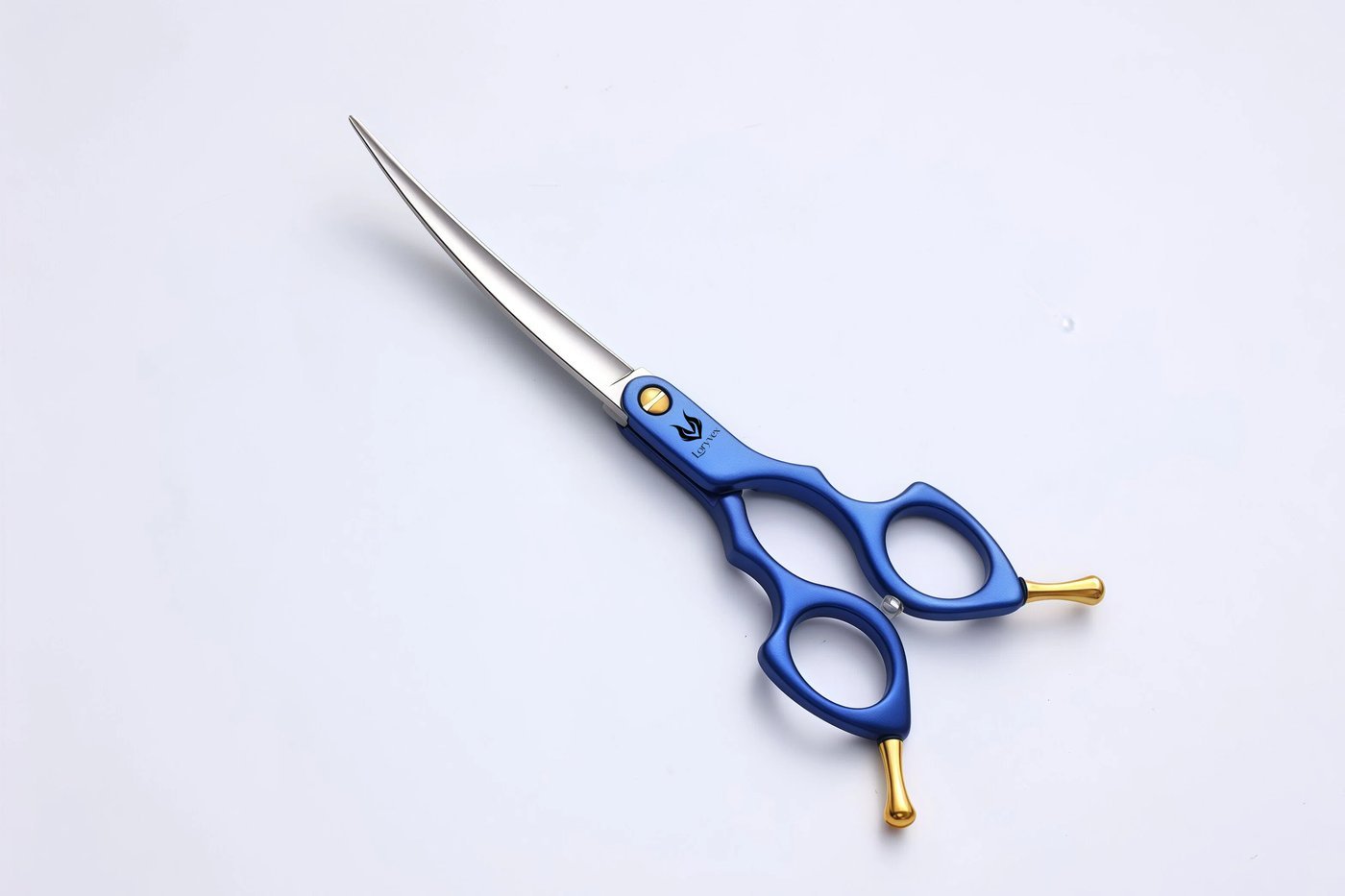 Blue Handle Curved Grooming Scissors — 2