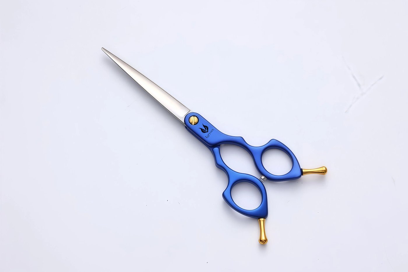 Blue Handle Curved Grooming Scissors — 3