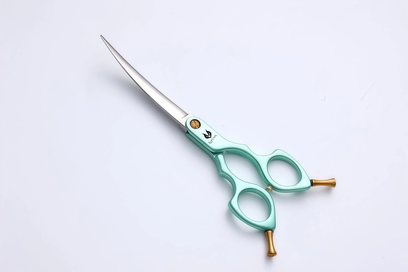 Mint Handle Curved Grooming Scissors — 2