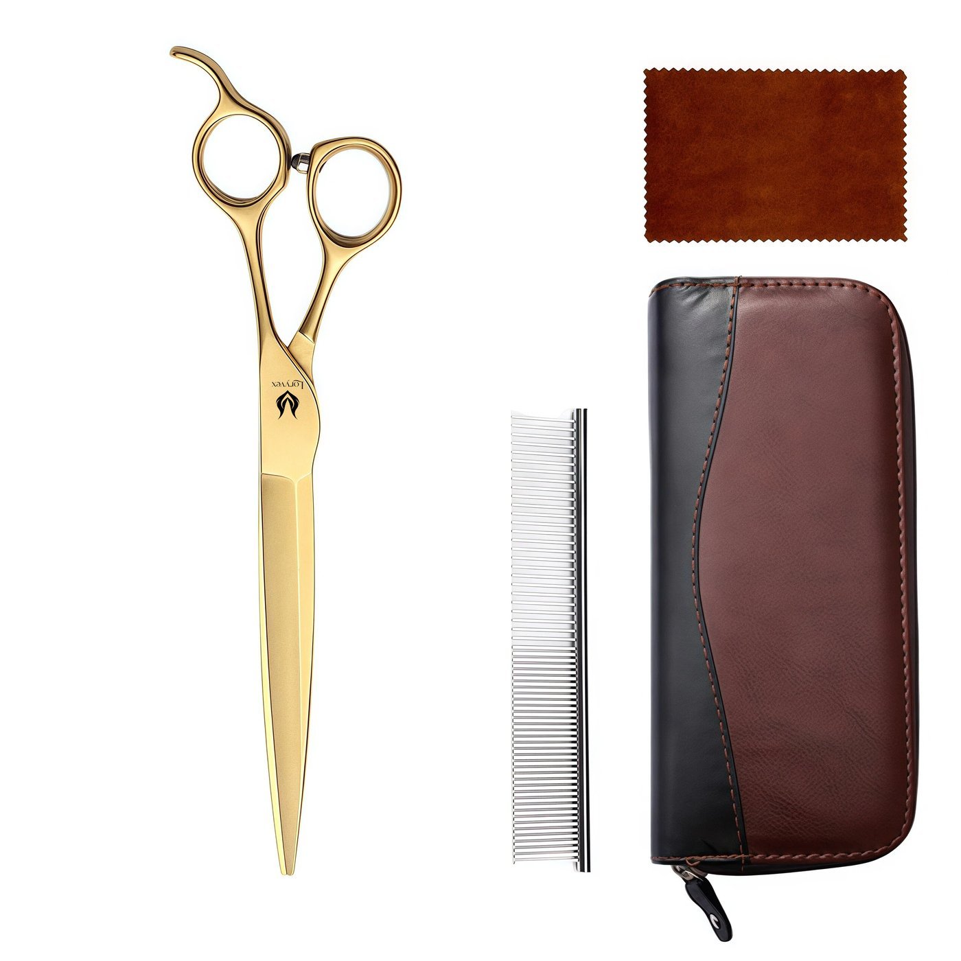 Gold Finish Grooming Straight Scissors